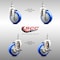 Service Caster 4 Inch 316SS Blue Polyurethane Swivel 3/8 Inch Threaded Stem Caster Brake, 2PK SS316TS20S414-PPUB-BLUE-381615-2TLB2 - alternate 2